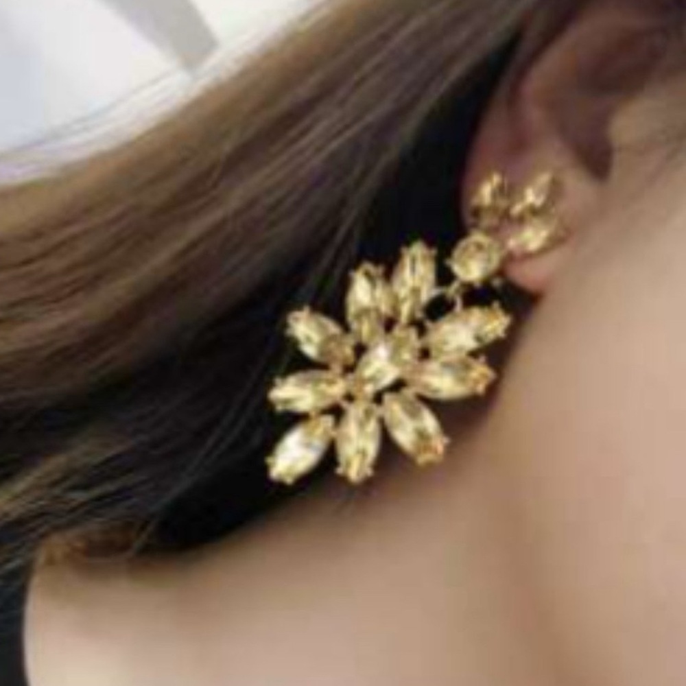 Oscar de la Renta Navette Yellow Crystal earring
